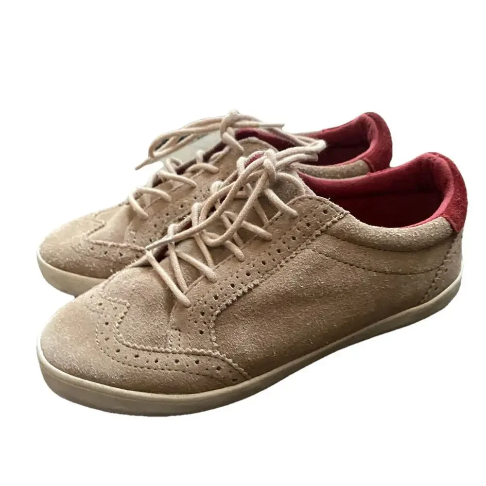 Hanna Andersson Shoes Boys 2 Tan Suede Edvard Sneakers Wingtip Oxford Lace Up